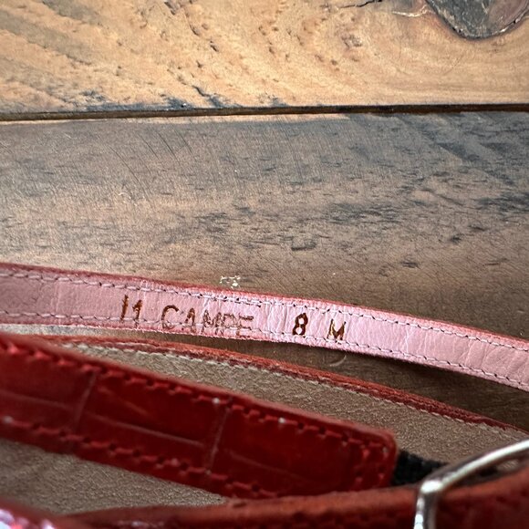 VTG Couture Donald J Pliner Leather Ankle Heels 8.5 Alligator officecore y2k 90s - Picture 9 of 14